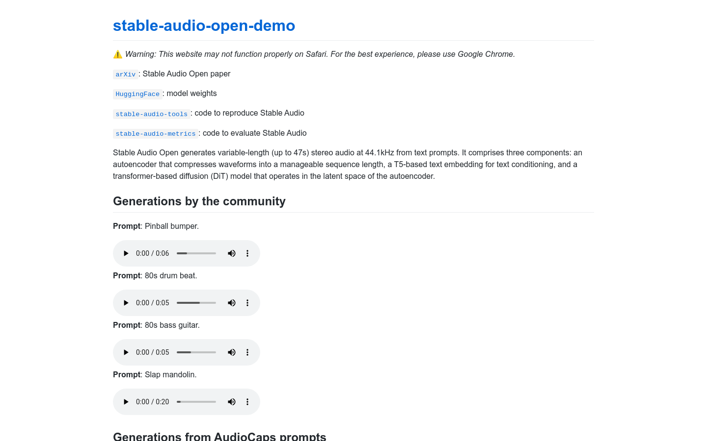 Stable Audio Open demo