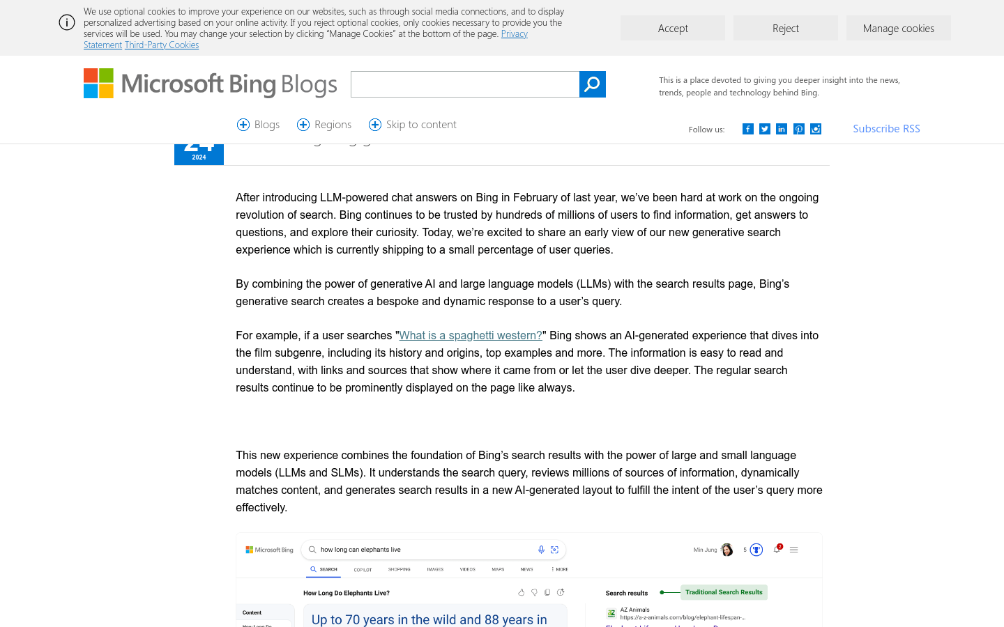 Bing generative search
