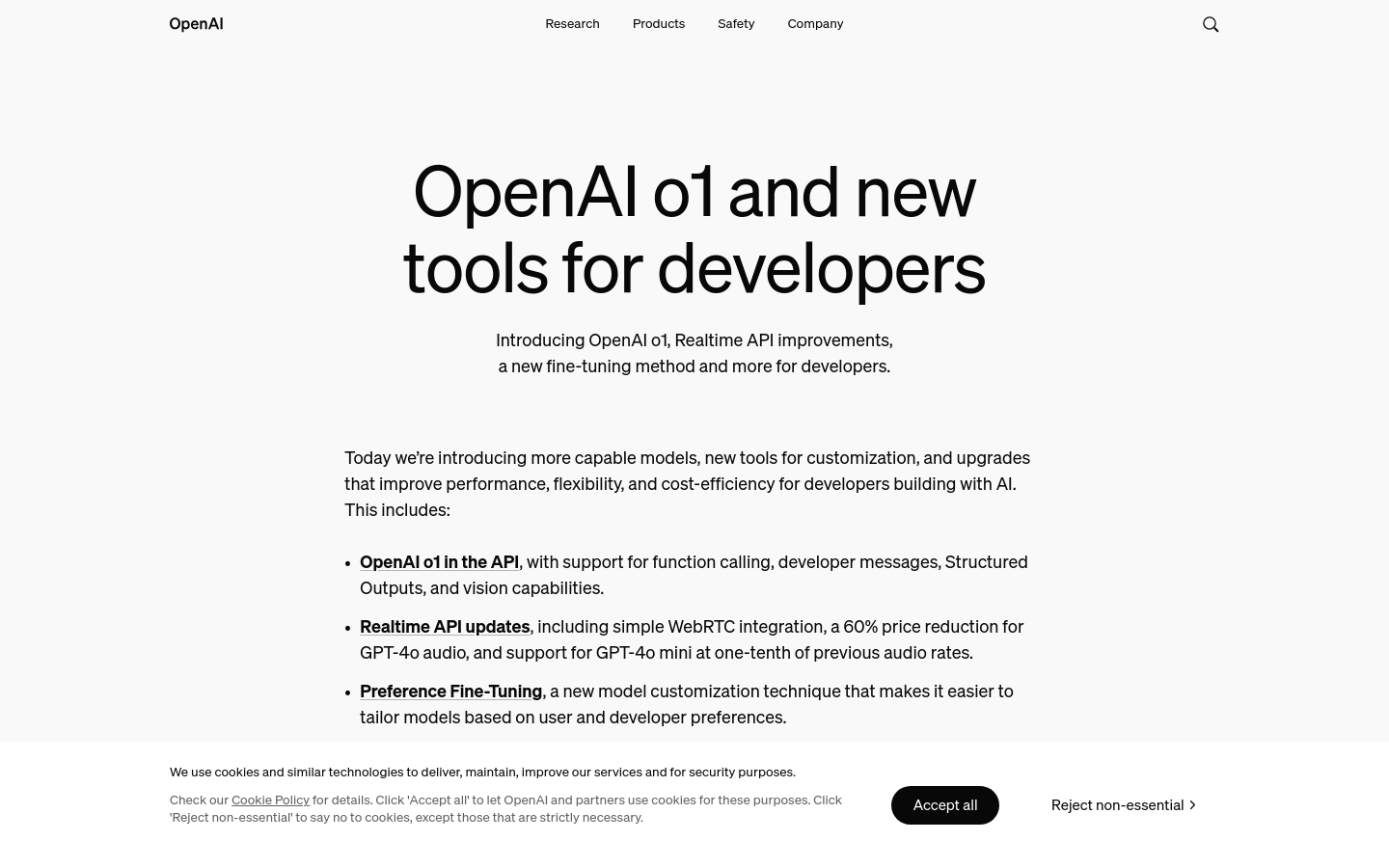 OpenAI o1 API